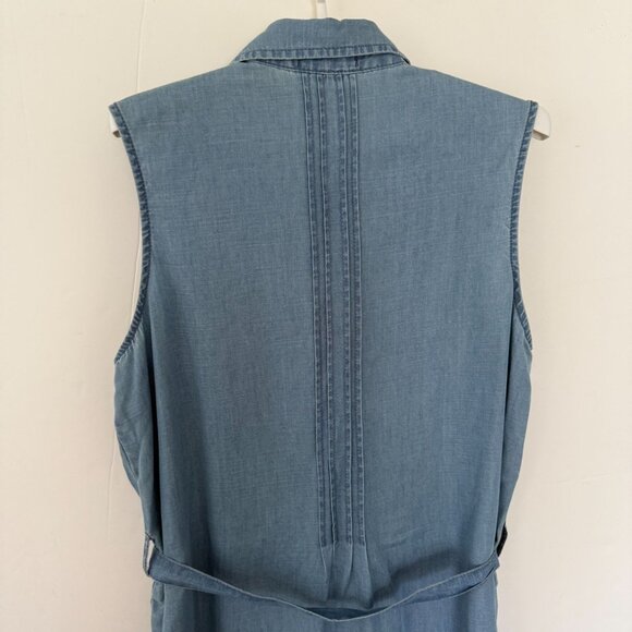 Bandolino Sleeveless Chambray Button-Front Dress With Belt - Picture 4 of 5